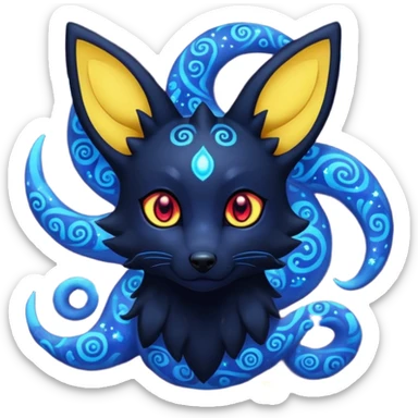 Dark-Deep-Cobalt-Blue Nebulae Starry Sparkly Swirly-patterned Star-patterned Umbreon-spirit sticker