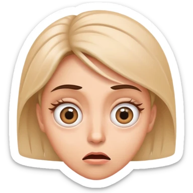 Woman looking perplexed with spiral eyes and dizzy expression sticker