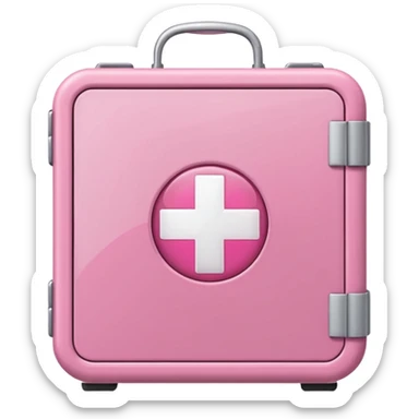 
pink first aid kit cabinet front glass sticker