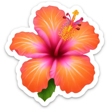 Pink and orange Hibiscus flower sticker