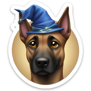 malinois dog with wizard  sticker