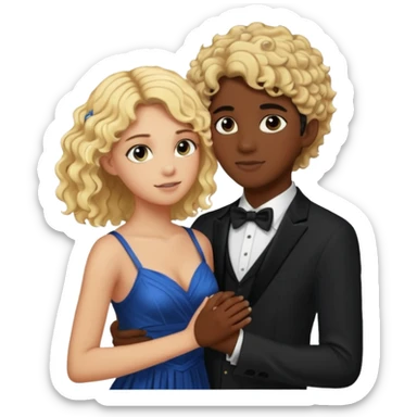 Percy Jackson and annabeth chase slow dancing But Annabeth chase is black and Percy Jackson’s hair is blonde and curly sticker