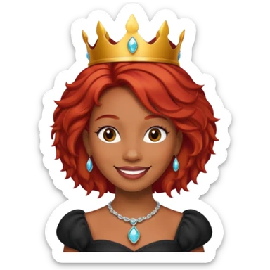 red  haired black princess sticker