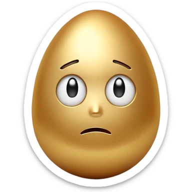 Golden egg Sad face sticker
