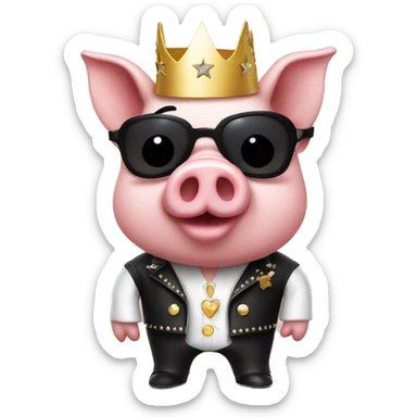Pig dressed as Elvis  sticker