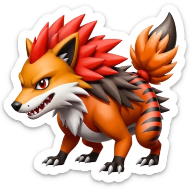 Lycanroc-Zigzagoon-Zangoose-Obstagoon-Groudon-fusion sticker