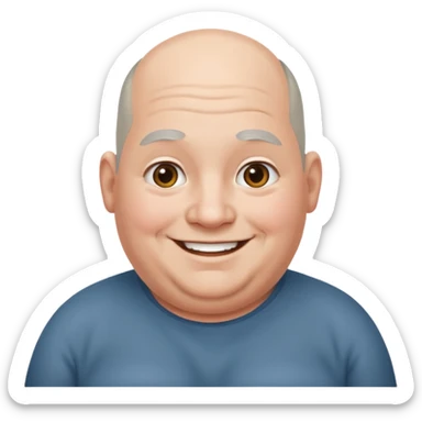 obése avec des cheveux gris calvitie bien gros sticker