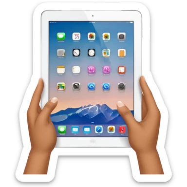 2 hands holding an ipad, no arms sticker