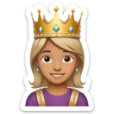 A stylish teen wearing a hand-crafted crown for fun. sticker
