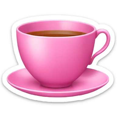Pink tea cup sticker