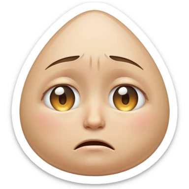 crying face emoji, clear teardrop, expressive sticker