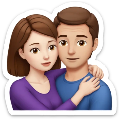 Un homme possessif avec des cheveux marrons qui essaye d’attraper le cou de sa femme sticker