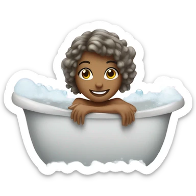 Bathtub girl covered In bubbles  sticker