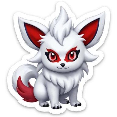 Epic Shiny Cool Cute Kawaii Absol-Zorua-Pokemon-fakemon-hybrid-animal Full Body  sticker