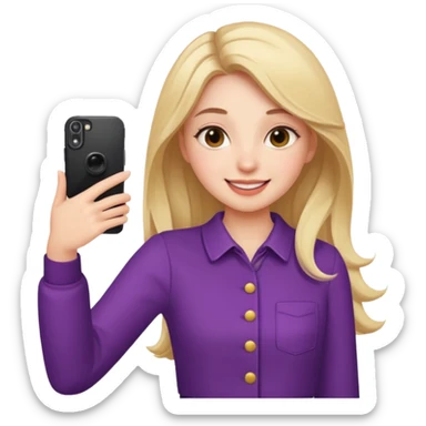 Girl taking selfie, different pose and outfit sticker