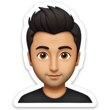 ipretty bratz emoji of ranbir kapoor wearing a black tee sticker