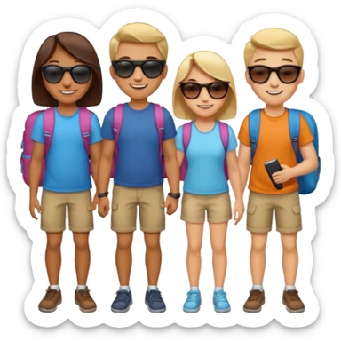 group of friends travelling sticker