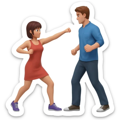 Girlfriend beating boyfriend sticker