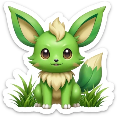 Shiny-Eeveelution-Cute-Fakemon-Grass-Pokémon-fusion full body sticker