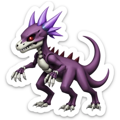 Shiny Badass Edgy Dark Evil Spectral Dusky Spooky Skeletal Cool Hot Stylish Handsome Duskull-Marowak-Darkrai-Genesect-Fakémon-fusion (full body) sticker