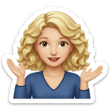 It wasn’t me, blonde wavy hair hands up smirk sticker