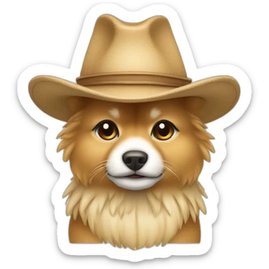 beige zwergspitz with strawhat and boots sticker