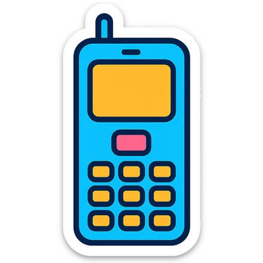 modern simple celular icon with subtle color accents sticker