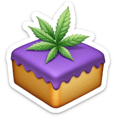 Los Angeles Kush cake in purple and gold sticker