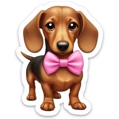 dachshund with a pink bow sticker