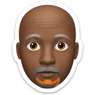 African american man bald head gray goatee no mustache  sticker