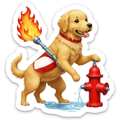 A rock creature gets into a fight with a fish that has grown human legs and arms while they are fighting. A dog stands with a fire hydrant. sticker