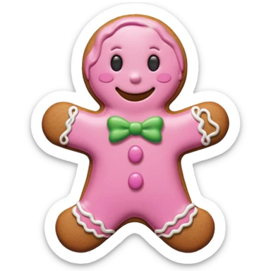 Gingerbread man pink sticker