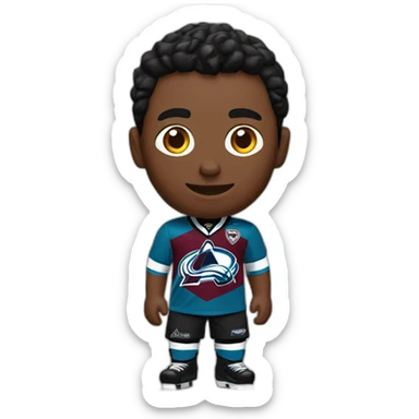 video gamer with Colorado avalanche jersey sticker