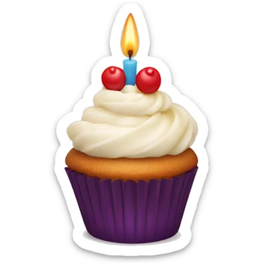 Cupcake with a candle sticker