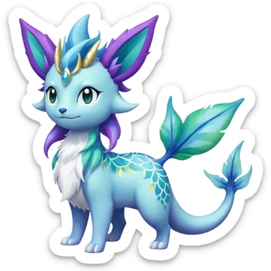 Suicune-Aurorus-Vaporeon-Meganium-fusion (full body) sticker