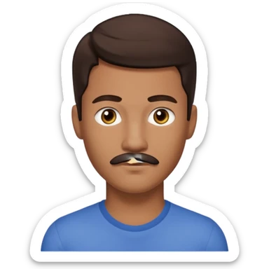 Josh Levi (b.1998) with dark brown hair and thin mustache  sticker