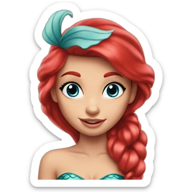ariel-the little mermaid-blue eyed-red hair sticker
