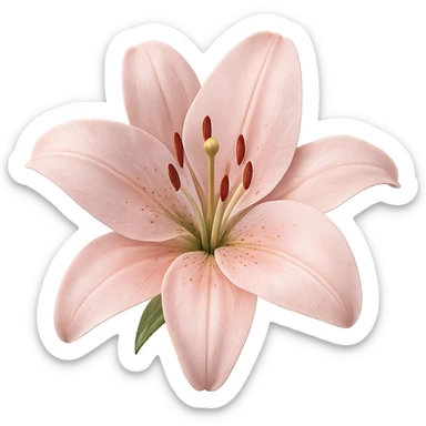 a hyper-realistic light pink lily, lifelike texture and color sticker