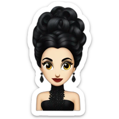 diamanda callas gothique jeune adulte avec une robe noire sticker