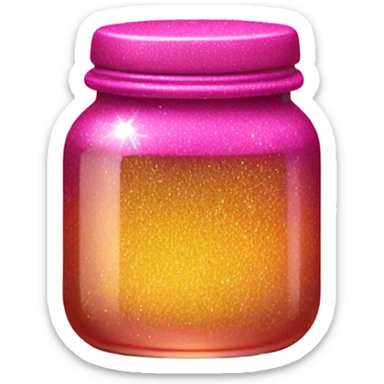 Hot pink jar of honey with glitter  sticker