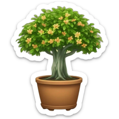 Banyan tree in a flowerpot sticker