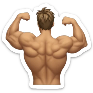 muscular man turning facing away from the viewer turning his head back to face the viewer,torso sticker