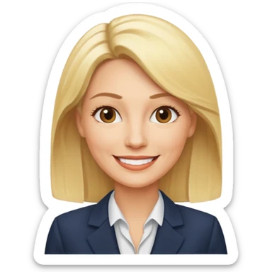 blond business woman in her forties sticker