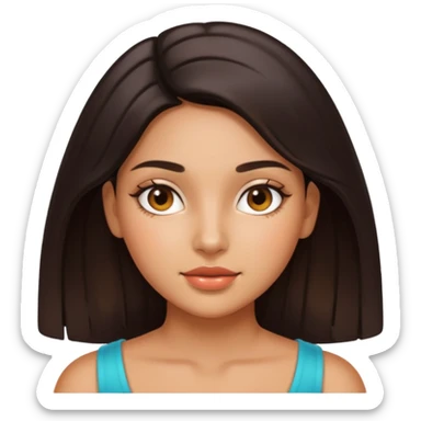 Latina girl with shiny, oily skin that's very noticeable sticker