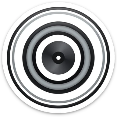 Minimalist emoji-style sticker of a strip of film curling into a hypnotic spiral. No details inside frames. Black and gray only. sticker