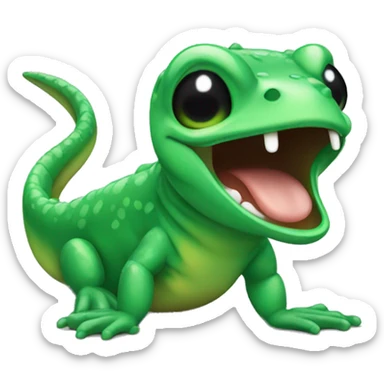 emoji green salamander crying sticker