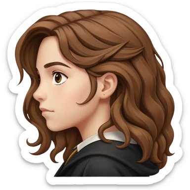 Hermione Granger side profile view with bushy hair sticker