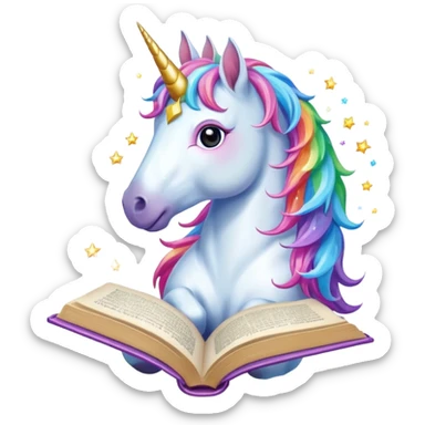Unicorns read book
A majestic unicorn with rainbow mane holding an open book with magic sparks.












 sticker