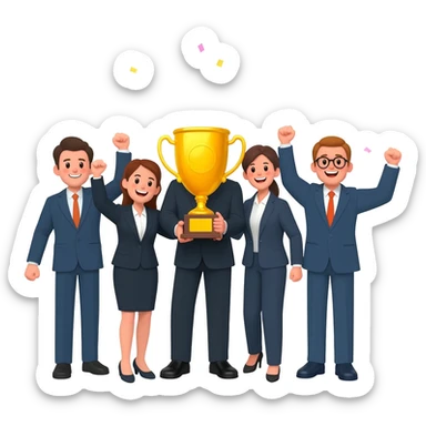 Create an emoji that embellishes a sales team that hits goal. Make it cute and open for positive interpretation. Make it an emoji that is accessible for a professional work environment. sticker
