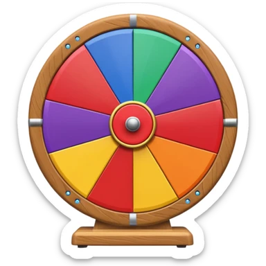 can you make me a prize wheel with the colors red, yellow, green, blue, orange, purple and make sure the colors are seperated and symetrical sticker